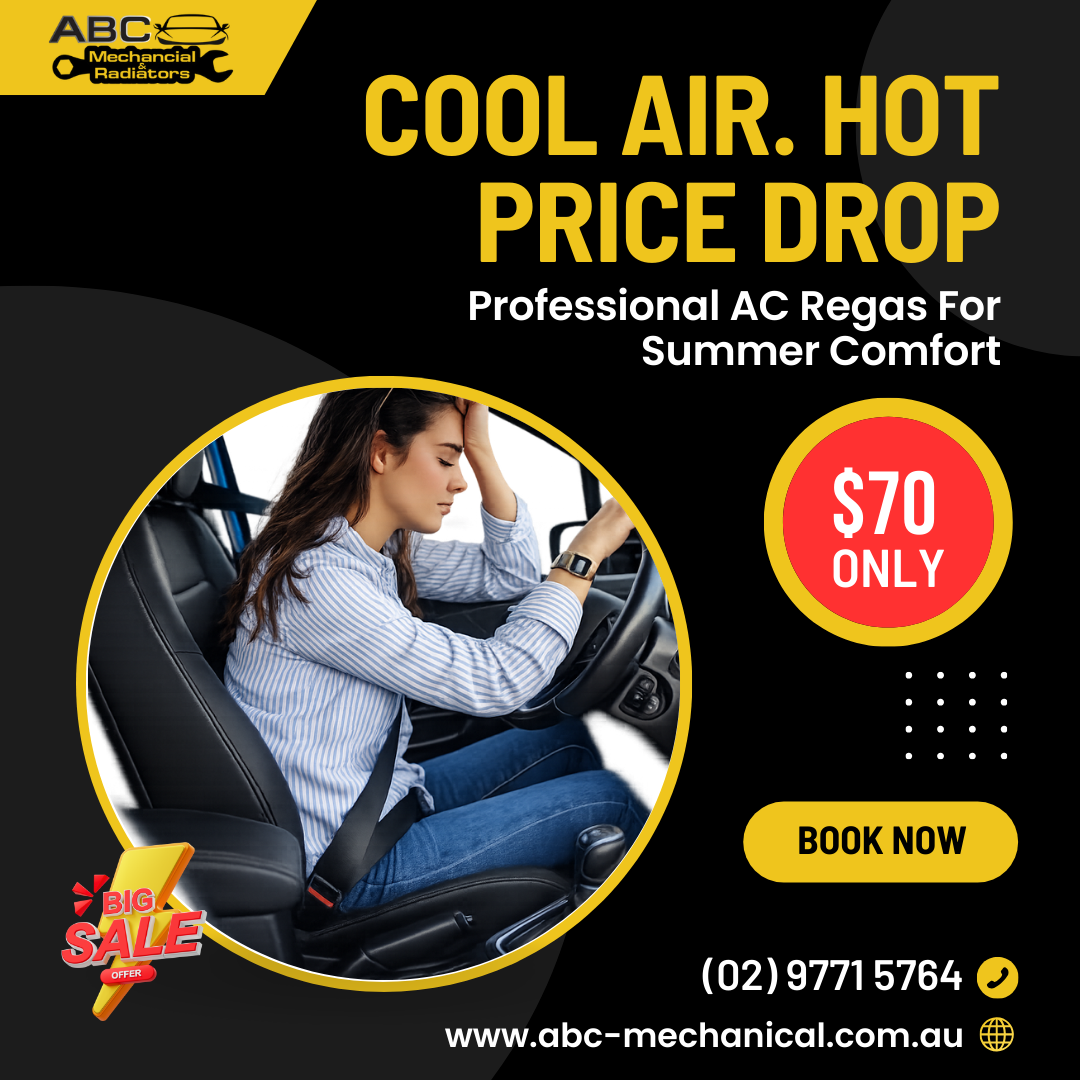 “AC Regas in Revesby – Refresh your car’s air conditioning system and stay cool on the road. Professional service by our experienced team at ABC Mechanical.”